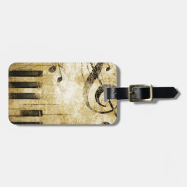 Etiqueta De Bagagem Notas da música do piano