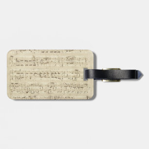 Etiqueta De Bagagem Notas de Música Antigas - Folha de Música Chopin