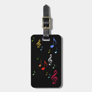 Etiqueta De Bagagem notas musicais coloridas