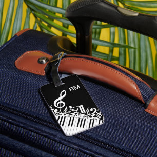 Etiqueta De Bagagem Notas musicais e chaves misturadas personalizadas