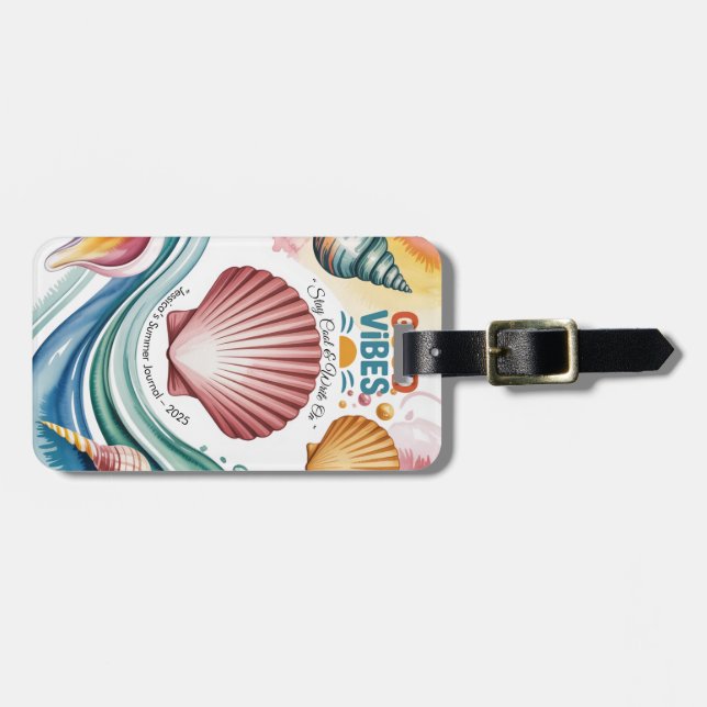 Etiqueta De Bagagem Notebook tropical Summer Vibes (Frente Horizontal)