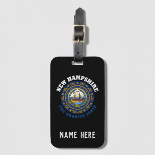 ETIQUETA DE BAGAGEM NOVA BANDEIRA DO ESTADO DE GRANITE DE HAMPSHIRE