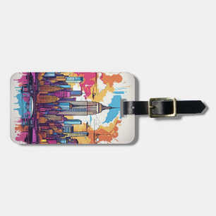 Etiqueta De Bagagem Nova Iorque Cityscape Landcape