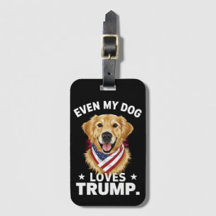 Etiqueta De Bagagem Nunca Mais Meu Cachorro Adora Bandeira Dos EUA