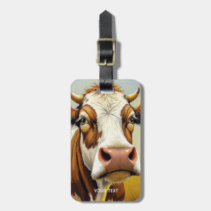 Etiqueta De Bagagem Nuvens de Campo de Vaca Fantasy