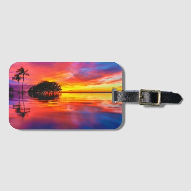 Etiqueta De Bagagem Nuvens majestosas & reflexão (Frente Horizontal)