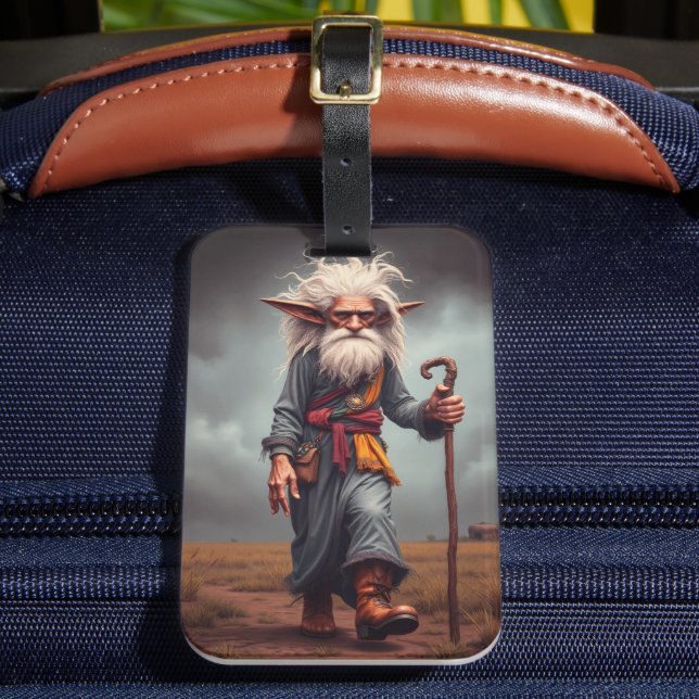 Etiqueta De Bagagem O Assistente do Elf Anunciante (Frente Insitu 2)