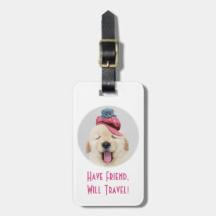 Etiqueta De Bagagem O cão bonito & o gato, viagem, personalizam a