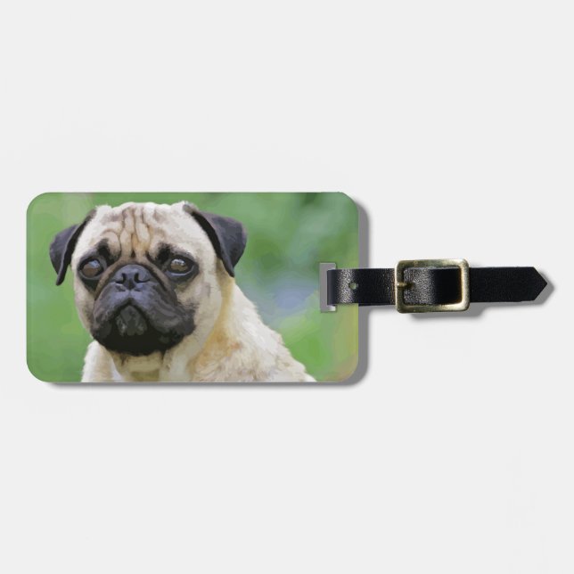 Etiqueta De Bagagem O cão do Pug (Frente Horizontal)