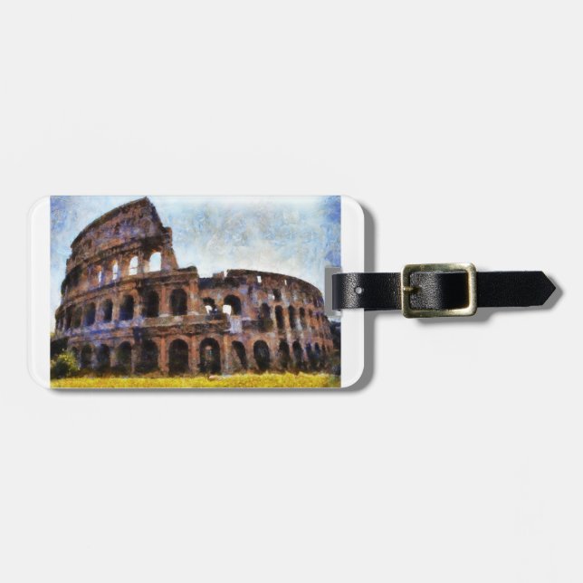 Etiqueta De Bagagem O Colosseum, Roma, Italia (Frente Horizontal)