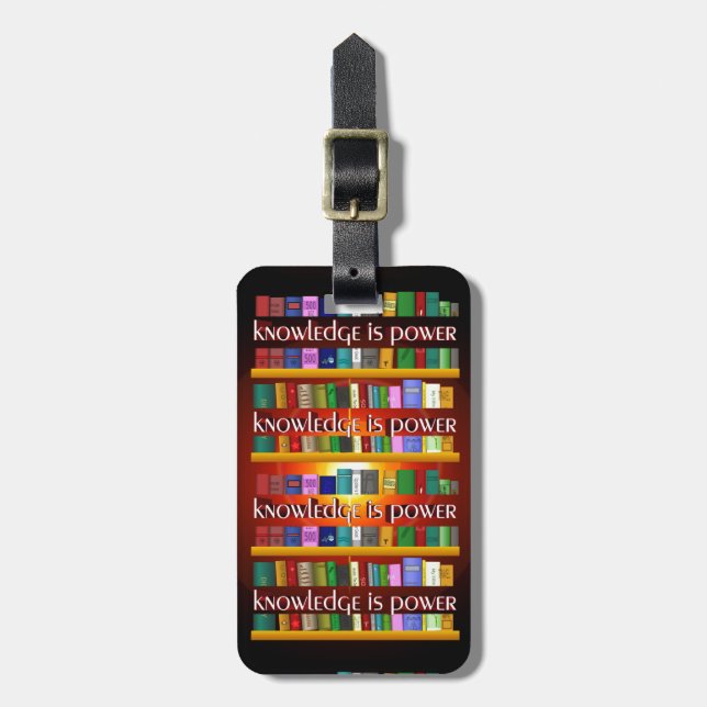 Etiqueta De Bagagem O conhecimento é poder Bookscase (Frente Vertical)
