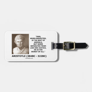Etiqueta De Bagagem O homem de Aristotle aperfeiçoou melhor justiça