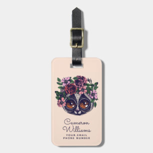Etiqueta De Bagagem O Lemur floral doce   adiciona seu nome