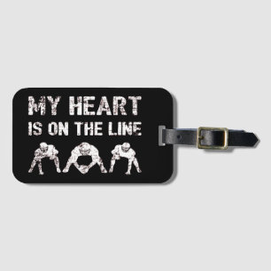 Etiqueta De Bagagem O Meu Coração Está Na Linha - Futebol Lineman I