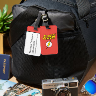 Etiqueta De Bagagem O Nome do Flash & Logotipo do Raio