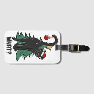 Etiqueta De Bagagem O quê? Design de Natal Black Cat Holiday