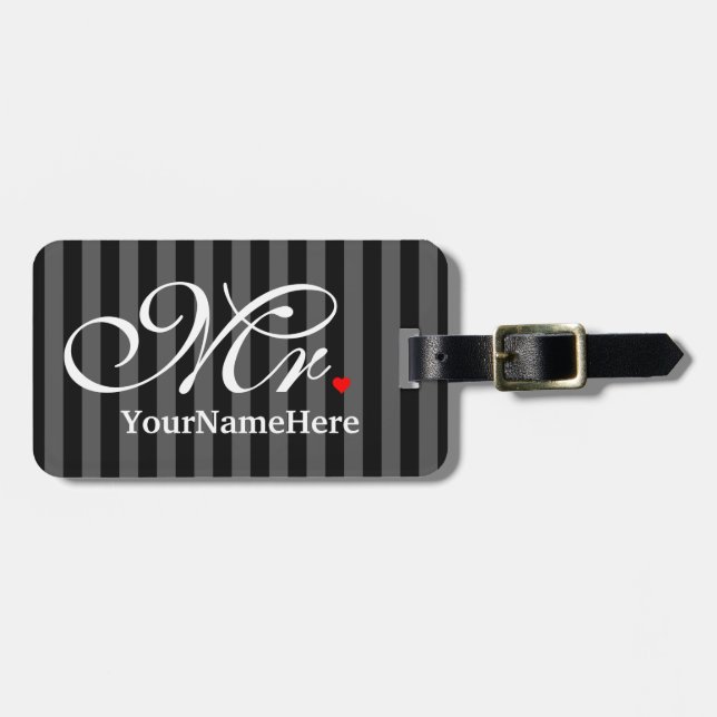 Etiqueta De Bagagem O Sr. personalizado Marido Preparação Seu Dela (Frente Horizontal)