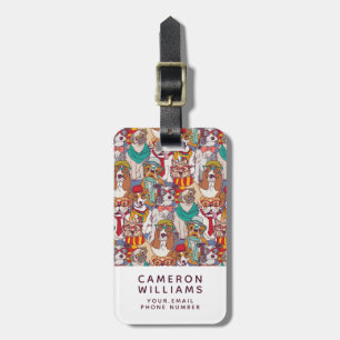 Etiqueta De Bagagem O teste padrão bonito   da forma do filhote de