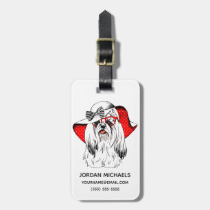 Etiqueta De Bagagem O tiro   da forma de Yorkie adiciona seu nome