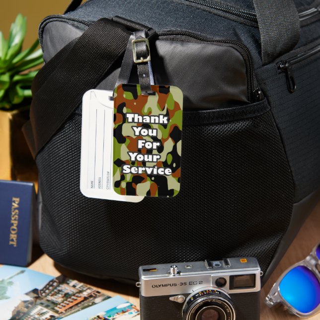 Etiqueta De Bagagem Obrigado pelo seu serviço (Frente e Verso)