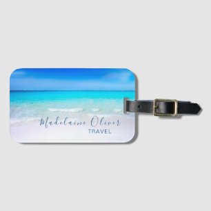 Etiqueta De Bagagem Ocean Viagem Beach Sea Life Aqua Blue