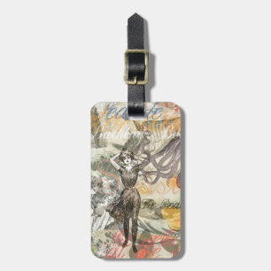 Etiqueta De Bagagem Octopus Beach Antique Coastal Steampunk