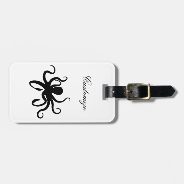 Etiqueta De Bagagem Octopus Silhouette Thunder_Cove (Frente Horizontal)