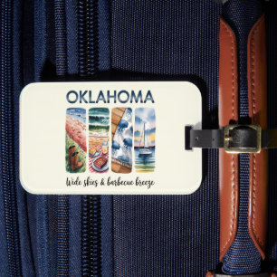 Etiqueta De Bagagem Oklahoma - Wild Skies & Barbeque Breeze