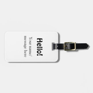 Etiqueta De Bagagem Olá adicionar mensagem de nome simples item de neg