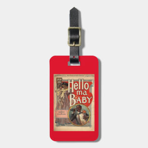 Etiqueta De Bagagem Olá! bebê das mães, vintage 1900 da partitura