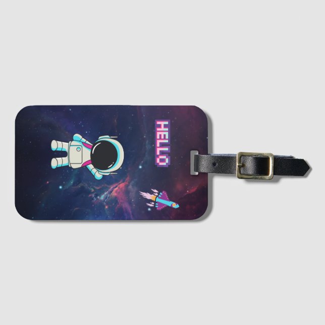Etiqueta De Bagagem Olá do espaço. (Frente Horizontal)