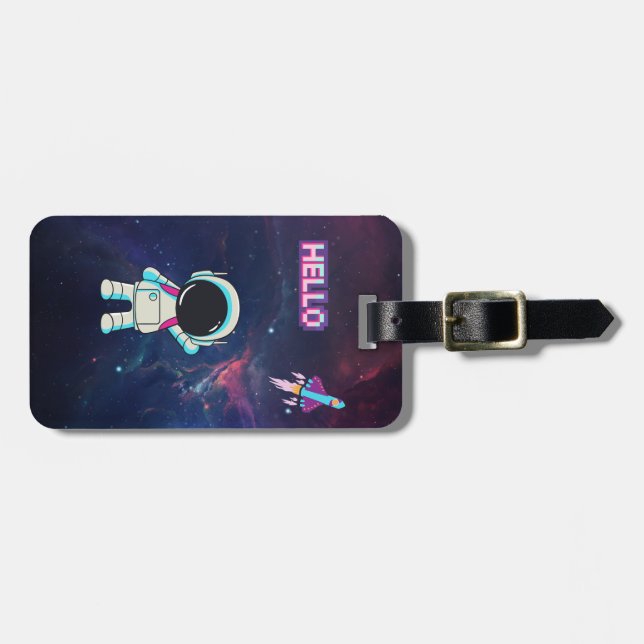 Etiqueta De Bagagem Olá do espaço. (Frente Horizontal)