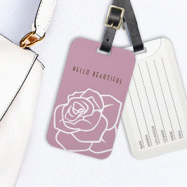 Etiqueta De Bagagem Olá Linda - Rosa Moderno Chic