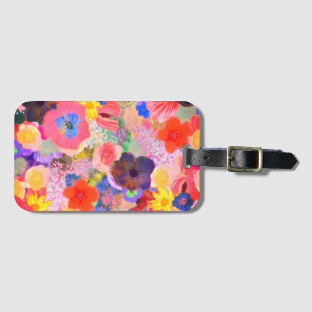 Etiqueta De Bagagem Óleos de flores (Frente Horizontal)