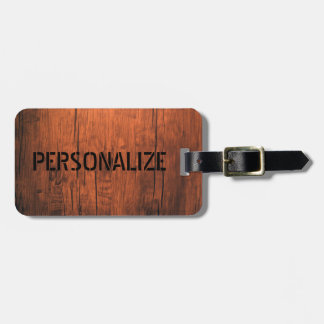 Etiqueta De Bagagem Olhar de madeira personalizado