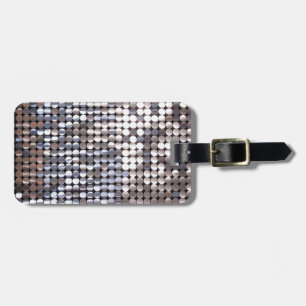 Etiqueta De Bagagem Olhar Sparkling de prata do Sequin