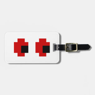 Etiqueta De Bagagem Olhos Vermelhos Brancos de 8 Bits
