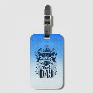 Etiqueta De Bagagem Ombre Blue e White Dive em matizes sonhadoras