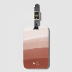 Etiqueta De Bagagem Ombre de Cobre Enferrujado Monogramado Chic em Aqu