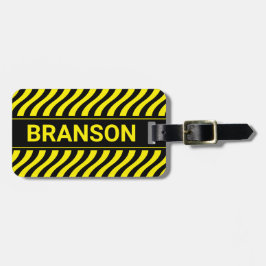 Etiqueta De Bagagem Onda amarela personalizada do Bar H