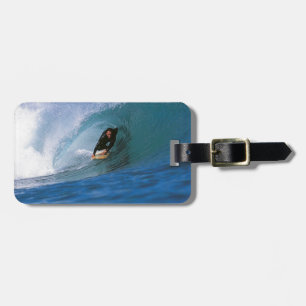 Etiqueta De Bagagem Onda perfeita surfando de Nova Zelândia