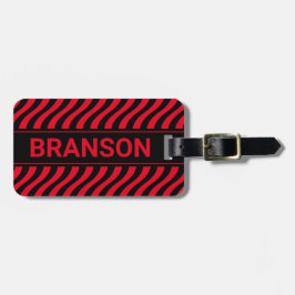 Etiqueta De Bagagem Onda Vermelha Personalizada do Bar H