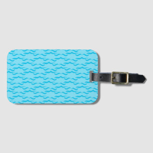 Etiqueta De Bagagem Ondas de Água do Mar Azul Pastel Oceano Pacífico