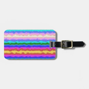 Etiqueta De Bagagem Ondas de cor personalizadas