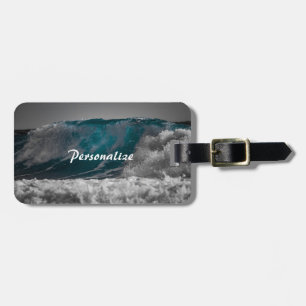 Etiqueta De Bagagem Ondas do Mar do Oceano Personalize Viagem