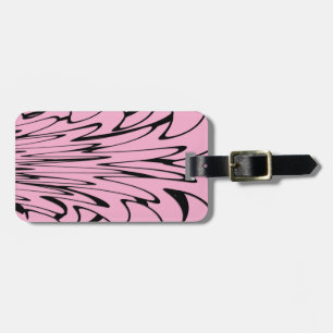 Etiqueta De Bagagem Onde a arte se encontra pensada em preto e rosa
