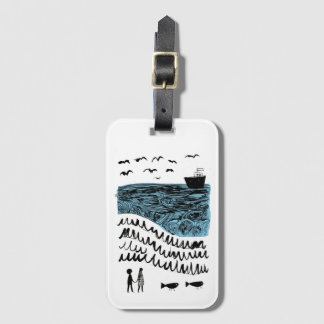 Etiqueta De Bagagem Onde o Mar Começa | Mercearia Oceânica Desenhada à