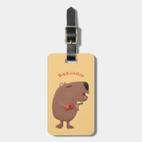 Óptica desenho animado de capybara ukulele
