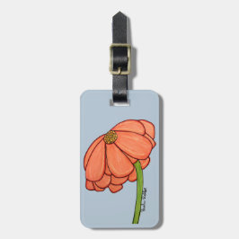 Etiqueta De Bagagem Orange Flower with Blue background