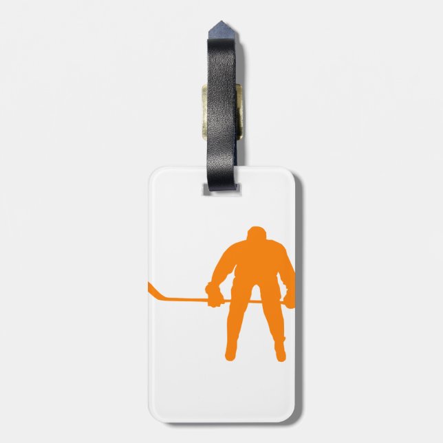 Etiqueta De Bagagem Orange Hockey (Traseira Vertical)